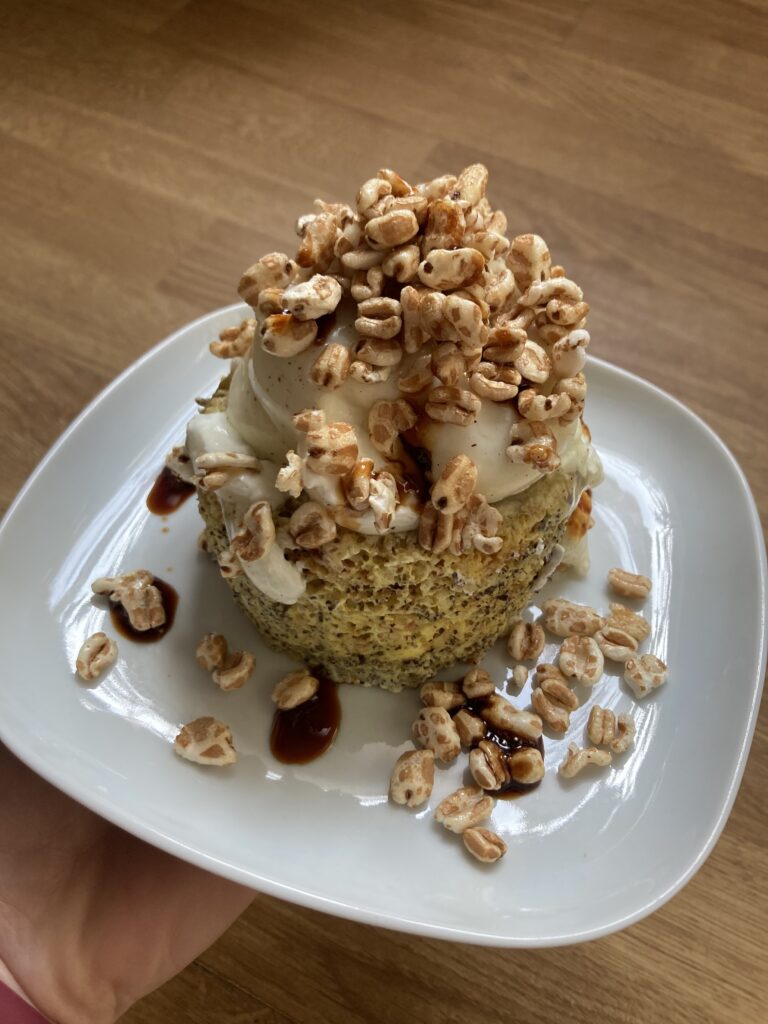Zdravý mugcake z ovesných vloček