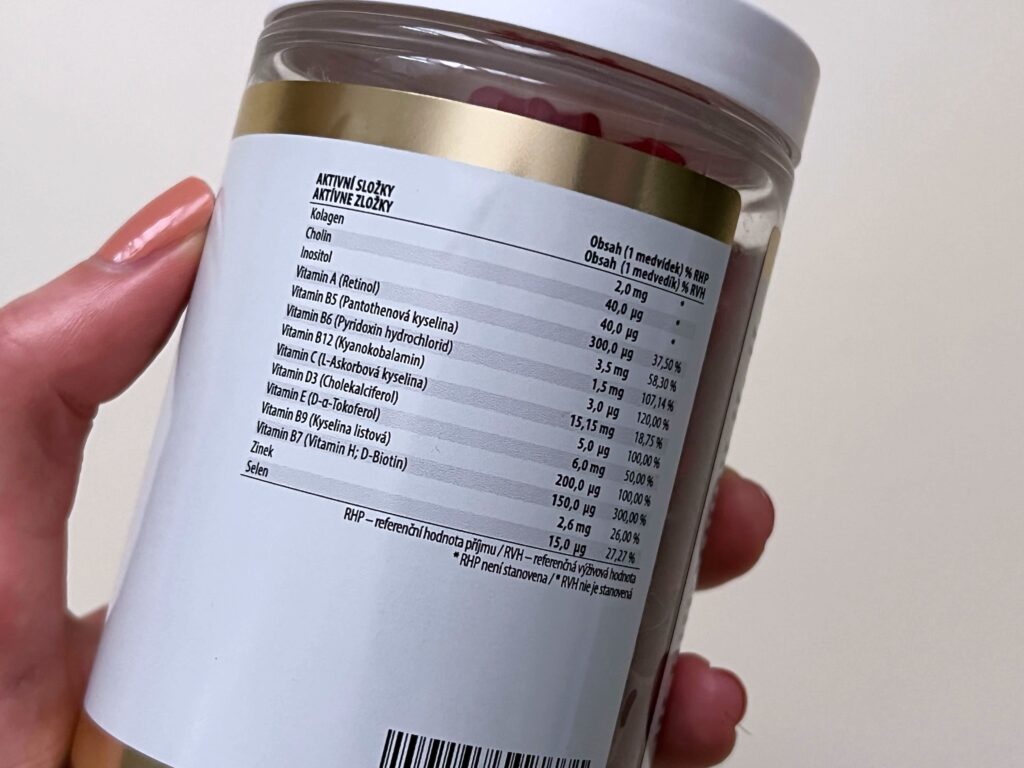 Složení Venira medvídků pro vlasy, nehty a pleť