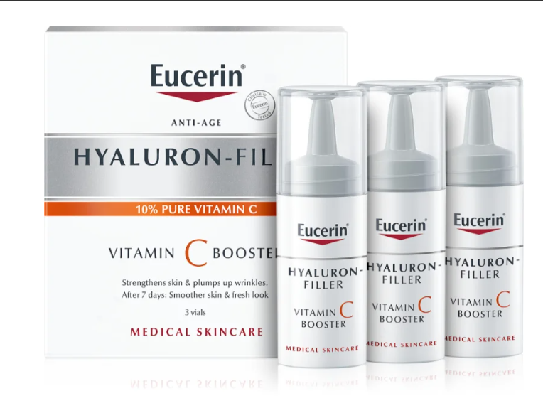 Jak na vrásky: Tipy a triky pro hladší pleť v každém věku EucerinHyaluron-Filler Vitamin C Booster